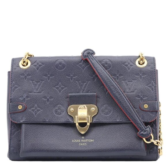 Louis Vuitton  Vavin PM Monogram Empreinte Leather Shoulder Bag Navy Blue - Picture 1 of 12